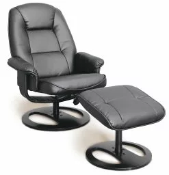 Lænestol M. Skammel, Sort Læder