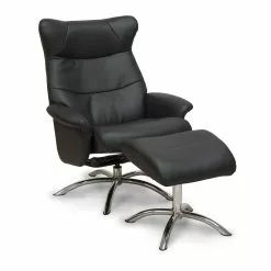 Porto Tv-stol M. Skammel, Sort Bonded Læder