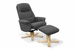 Living Lænestol M. Skammel, Antracit Og Naturfarvet Stel