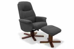 Living Lænestol M. Skammel, Antracit Og Maghoni Stel