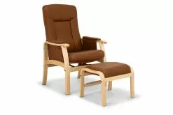 Dragør Otiumstol M. Skammel, Cognac Læder Og Naturstel