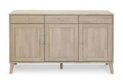 Stockholm Skænk M. 3 Sektioner, Hvidolieret Eg