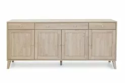 Stockholm Skænk M. 4 Sektioner, Hvidolieret Eg