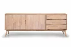 Futura Skænk M. 2 Låger Og 3 Skuffer, Hvidolieret Eg