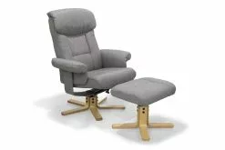 Maribo Lænestol M. Skammel, Grå Med Naturfarvet Stel