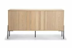 Tora Skænk M. 3 Låger, Hvidolieret Egefinér M. Sorte Ben