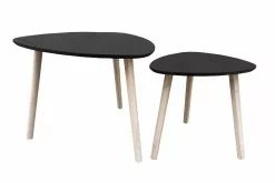 Emilie Sofabordssæt, Sort M. Whitewash Bambusben