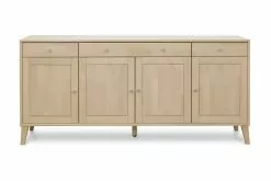 Trondheim Skænk M. 4 Sektioner, Hvidolieret Bøg