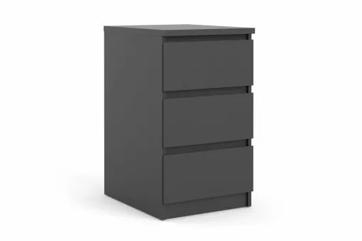 Bakir Kommode M. 3 Skuffer, Mat Sort -Skænke Salg 28604 1