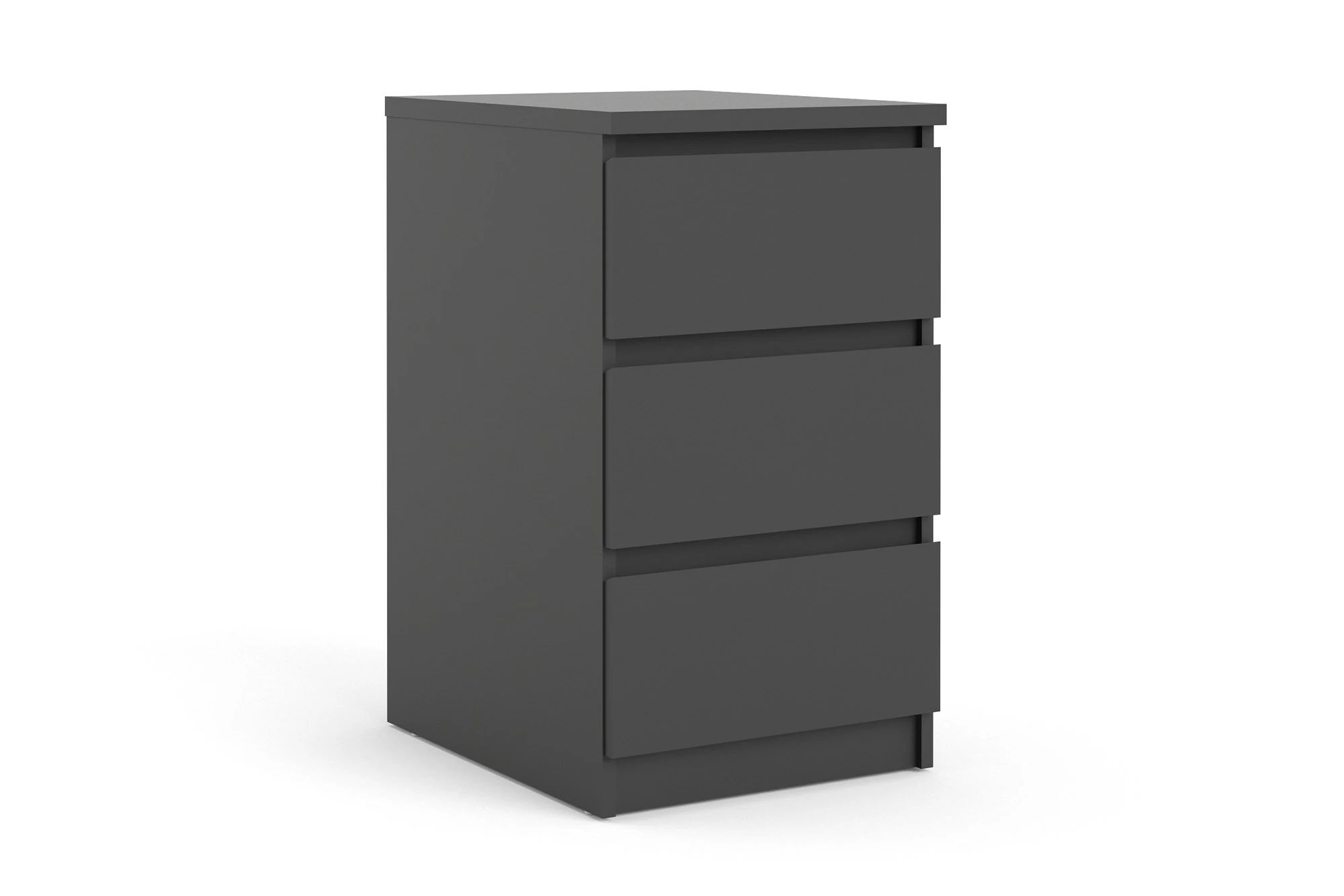 Bakir Kommode M. 3 Skuffer, Mat Sort 1 Bakir Kommode M. 3 Skuffer, Mat Sort