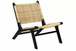 Mena Loungestol, Naturfarvet Rattan Og Sort Maghoni