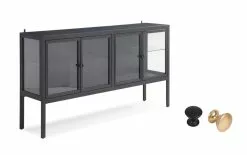 Carmen Skænk M. 4 Låger, Sort Metal