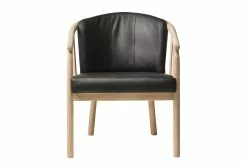 Otio Lænestol, Ubehandlet Eg Og Sort Læder