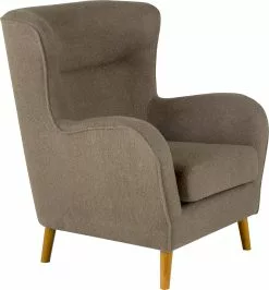 Fremont Stol (Imiteret Lammeuld), Mørk Sand M. Olieret Egetræsben