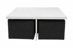 Boxy Sofabord M. Fire Puffer, Hvid