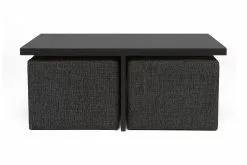 Boxy Sofabord M. To Puffer, Sort