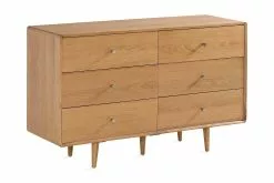 Beagan Kommode M. 6 Skuffer, Træfarvet