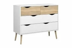 Delta Kommode, Hvid/eg