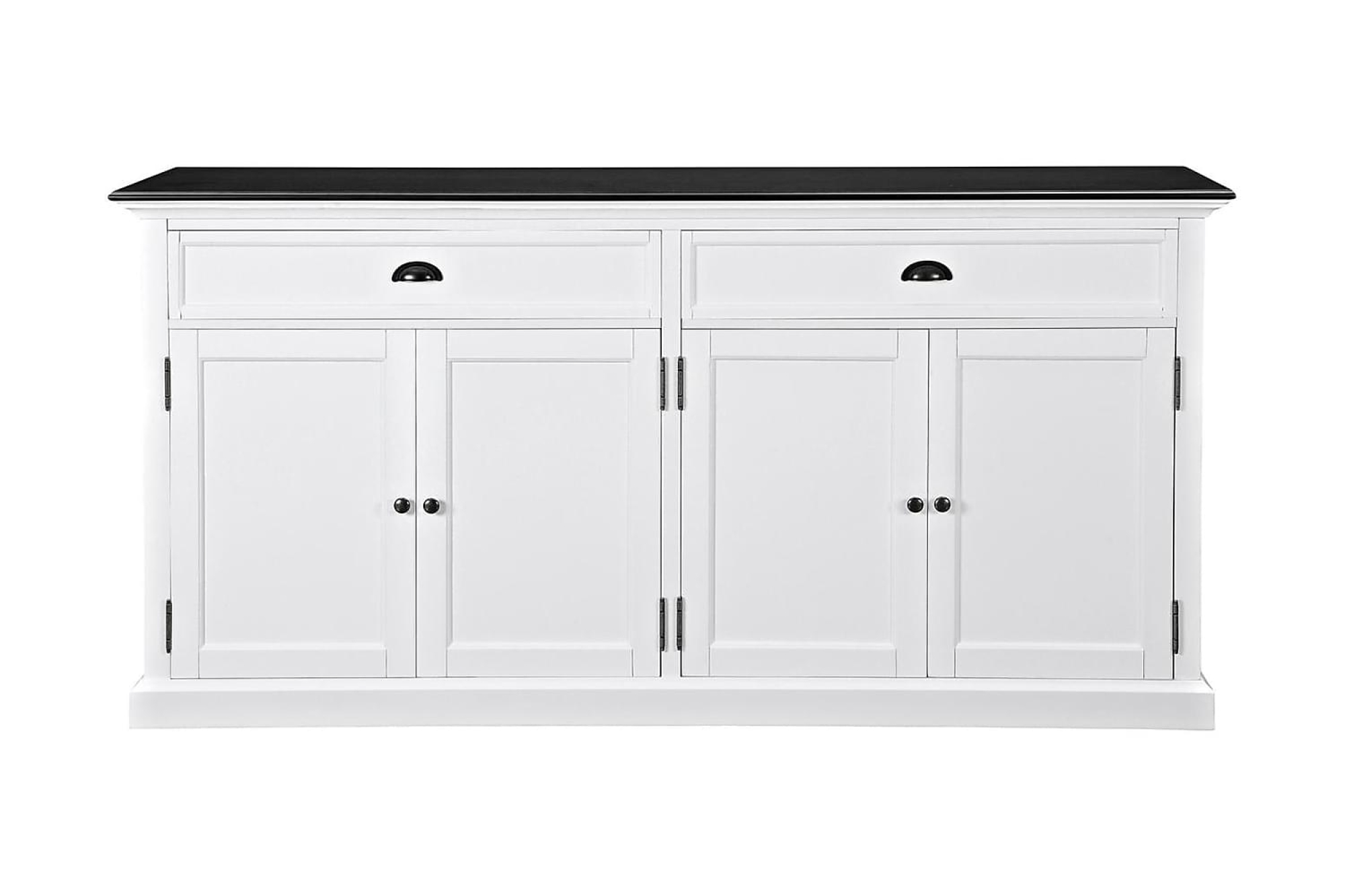Hampton Skænk M. 4 Låger Og 2 Skuffer, Hvid/sort 1 Hampton Skænk M. 4 Låger Og 2 Skuffer, Hvid/sort
