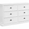 Hampton Kommode M. 6 Skuffer, Hvid