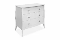 Baroque Kommode M. 3 Skuffer, Hvid