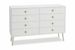 Soft Line Kommode M. 8 Skuffer, Hvid/eg