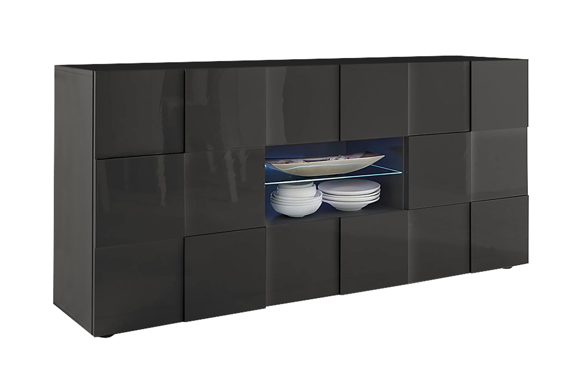 Dama Skænk, Mørkegrå Højglanslak 1 Dama Skænk, Mørkegrå Højglanslak