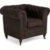 Chesterfield Deluxe Lænestol, Brun Læderlook