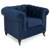 Chesterfield Deluxe Lænestol, Blå