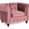 Chesterfield Lyx Lænestol, Rosa Velour