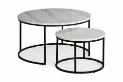 Carrie Indskudsborde, Marmorlook M. Sort Stel