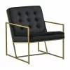 Indy Lænestol, Sort Velour M. Messing Stel