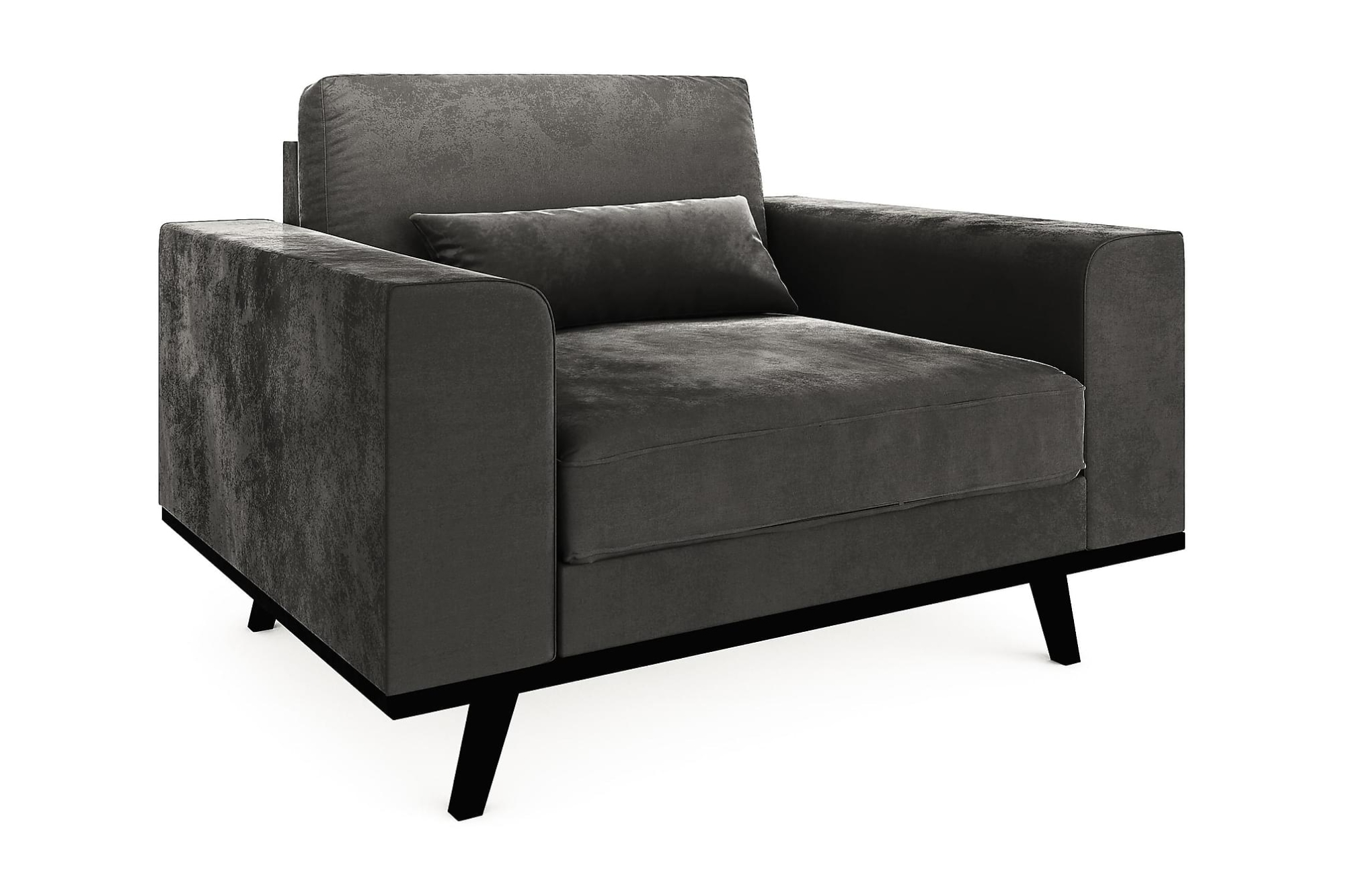 Copenhagen Lænestol, Grå Velour 1 Copenhagen Lænestol, Grå Velour