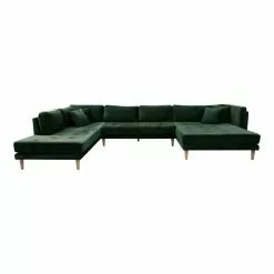 Cali U Openend Sofa Højrevendt, Velour