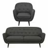 Denver Sofasæt Med Lænestol, Antracit Stof