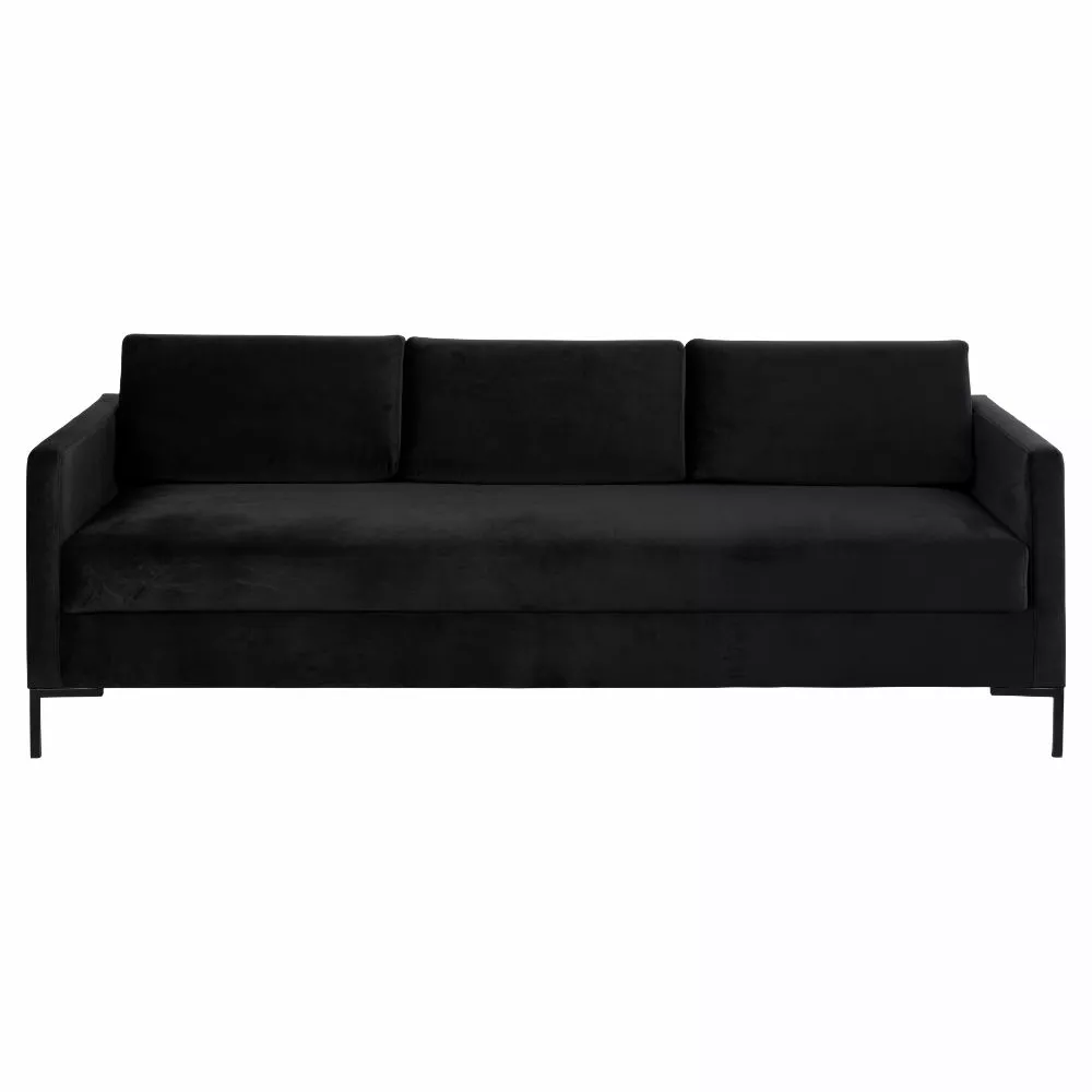 Leknes Velour Sovesofa, Mørkegrå 1 Leknes Velour Sovesofa, Mørkegrå