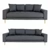 Lido Sofasæt, Mørkegrå Stof