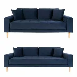 Lido Sofasæt, Mørkeblå Velour