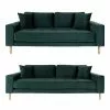Lido Sofasæt, Mørkegrøn Velour