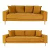 Lido Sofasæt, Sennepsgul Velour