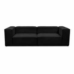 Lissabon Sort XL 2 Personers Sofa