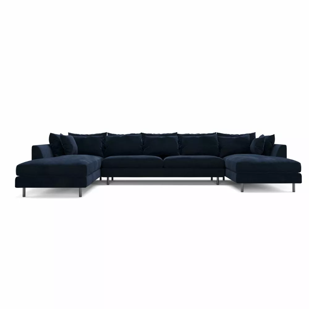Ofelia Velour U-sofa, Højrevendt 1 Ofelia Velour U-sofa, Højrevendt