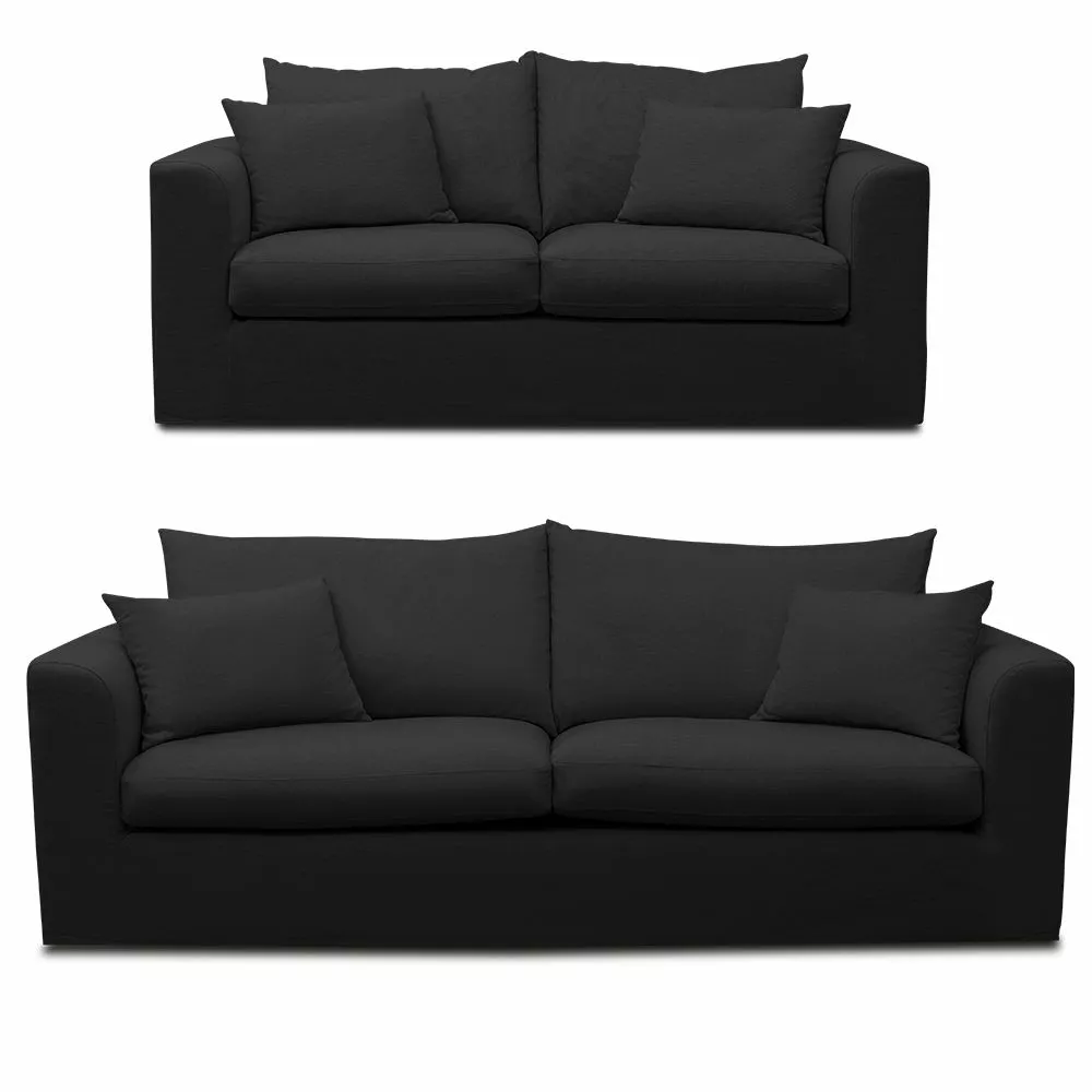 Shabby Chic Sofasæt, Antracit 1 Shabby Chic Sofasæt, Antracit